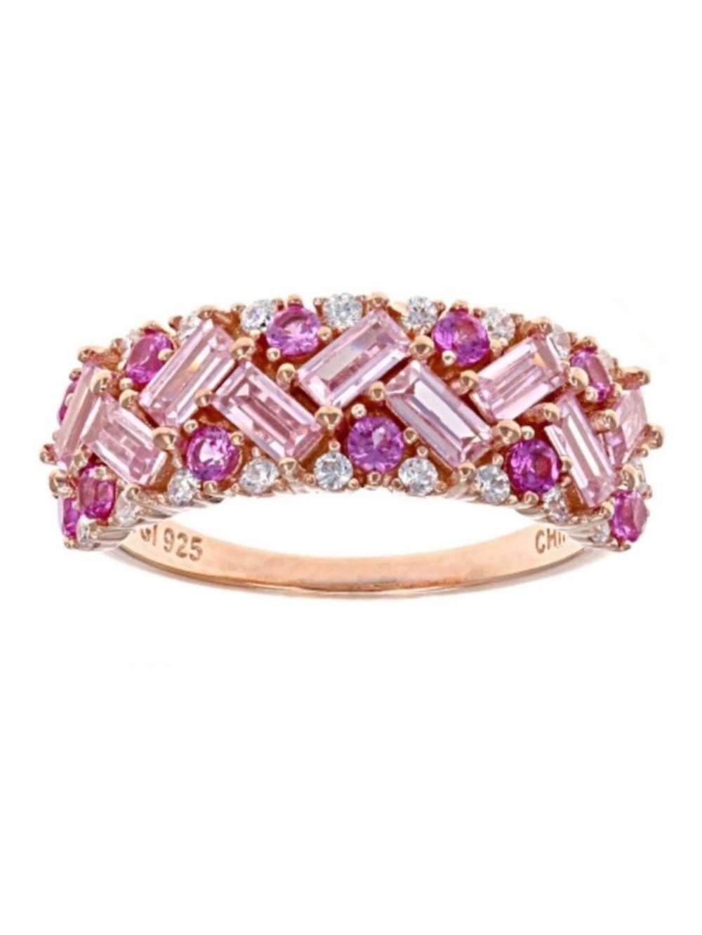 JTV Bella Luce Pink Sapphire CZ Eterno Rose Gold Ring 2.72ctw Sz 7 NWT